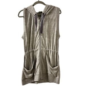 Athleta Gray Sleeveless Hoodie Lounge Dress Sz Medium